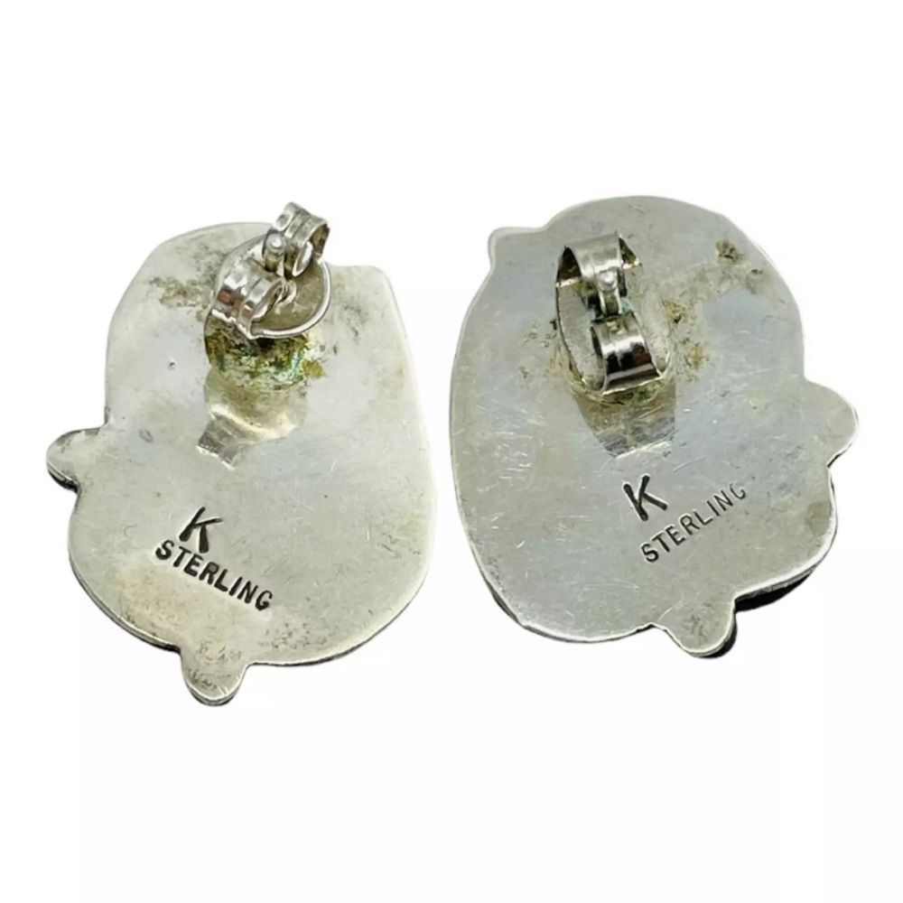❌SOLD❌Vintage sterling silver real turquoise earrings. Stunning✌🏽 - Picture 3 of 3